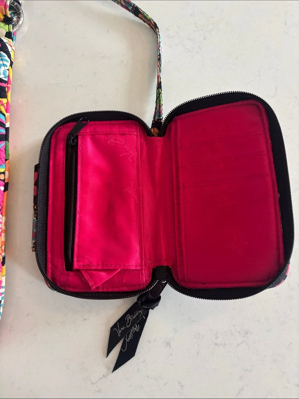 Vera Bradley MultiFloral & Mickey Quilted Crossbody with matching wristlet